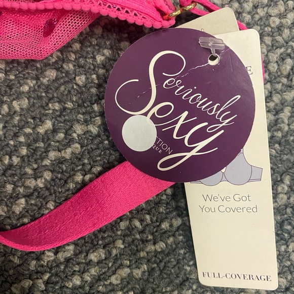 NWT Cacique Seriously Sexy Hot Pink Sheer Full Coverage Bra 38C - Picture 6 of 7